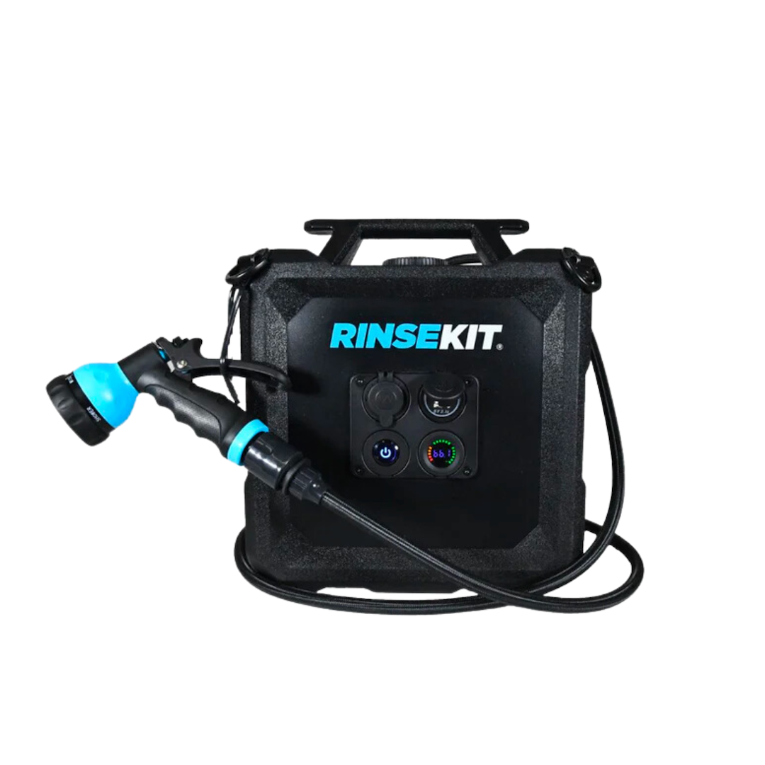 Rinsekit Camp Shower, Cube, 4 Gallon Capacity, 12 Volt Battery Powered, Heat the Water Through Hyperheater (heater Sold Separately) – 857007006357