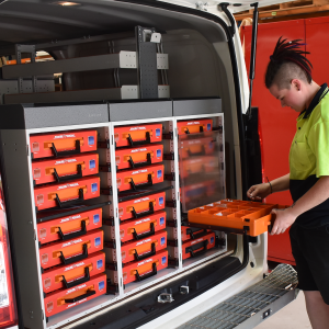 Rolacase Van Storage System Parts Organizer Case, Carry Case, 20 Adjustable Compartment/ 1 Tool Compartment – RC001/CL