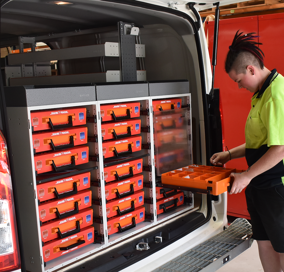 Rolacase Van Storage System Parts Organizer Case, Carry Case, 20 Adjustable Compartment/ 1 Tool Compartment – RC001/CL