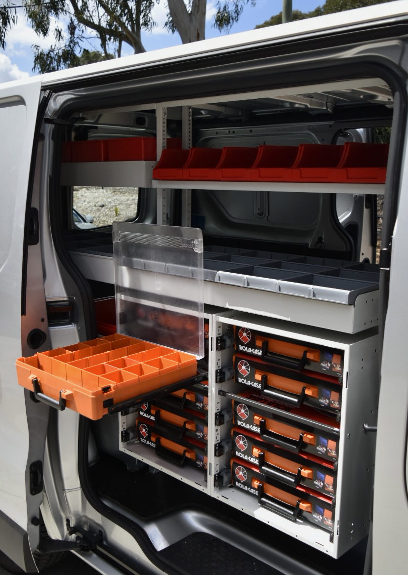 Rolacase Van Storage System Parts Organizer Case, Carry Case, 20 Adjustable Compartment/ 1 Tool Compartment – RC001/CL