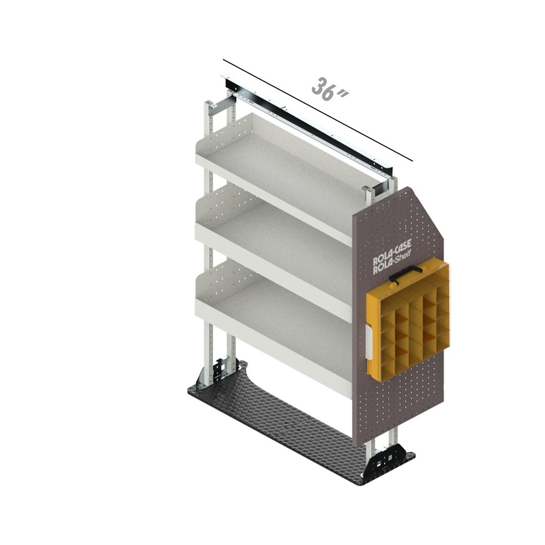 Rolacase Van Storage System Kit, Passenger Side America’s Most Popular Bin Package – RSLRFAM- PA