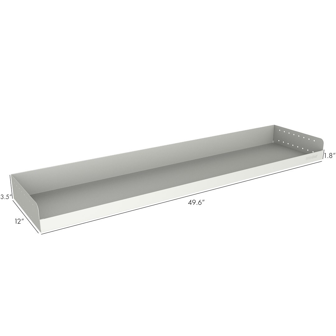 Rolacase Van Storage System Shelf, Series 12, 50 Inch Length X 12 Inch Depth, 1.8 Inch Front Lip and 3.5 Inch Rear Lip, Without Divider – RSSHL/125