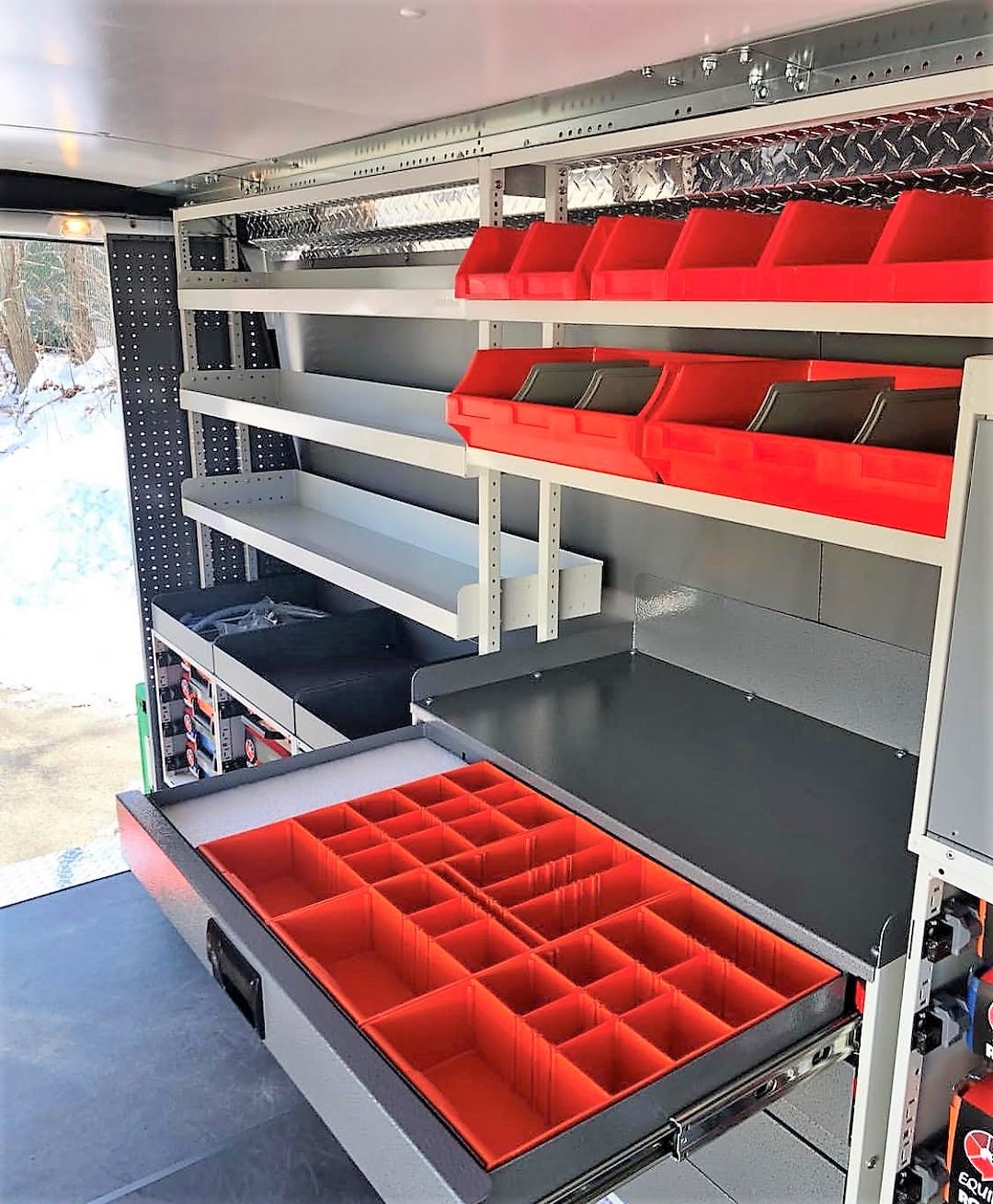 Rolacase Van Storage System Shelf, Series 12, 50 Inch Length X 12 Inch Depth, 1.8 Inch Front Lip and 3.5 Inch Rear Lip, Without Divider – RSSHL/125-2