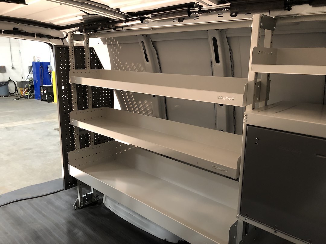 Rolacase Van Storage System Shelf, Series 12, 50 Inch Length X 12 Inch Depth, 1.8 Inch Front Lip and 3.5 Inch Rear Lip, Without Divider – RSSHL/125-2