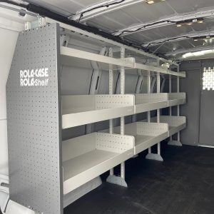 Rolacase Van Storage System Shelf, 34 Inch Length X 16 Inch Depth, 3.2 Inch Front Lip and 6.6 Inch Rear Lip, Without Divider, Powder Coated – RSSHL/86