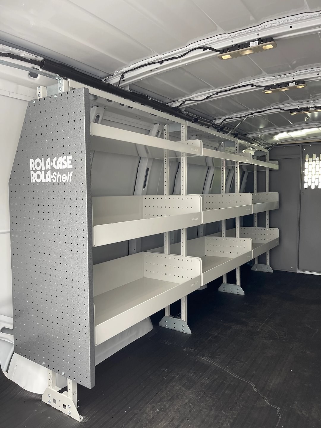 Rolacase Van Storage System Shelf, 34 Inch Length X 16 Inch Depth, 3.2 Inch Front Lip and 6.6 Inch Rear Lip, Without Divider, Powder Coated – RSSHL/86