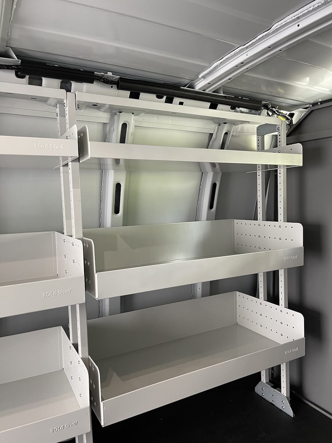 Rolacase Van Storage System Shelf, 34 Inch Length X 16 Inch Depth, 3.2 Inch Front Lip and 6.6 Inch Rear Lip, Without Divider, Powder Coated – RSSHL/86