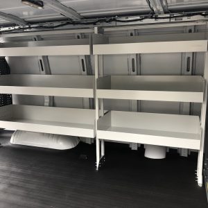 Rolacase Van Storage System Shelf, 34 Inch Length X 16 Inch Depth, 3.2 Inch Front Lip and 6.6 Inch Rear Lip, Without Divider, Powder Coated – RSSHL/86