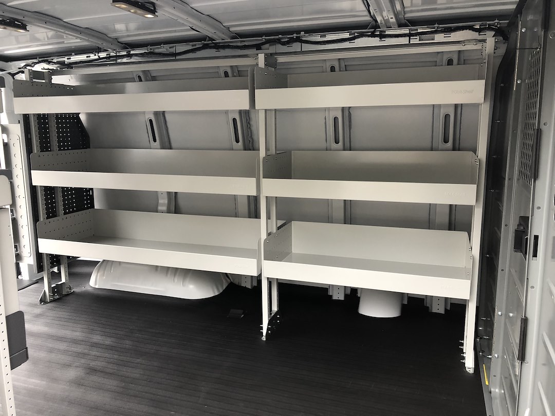 Rolacase Van Storage System Shelf, 34 Inch Length X 16 Inch Depth, 3.2 Inch Front Lip and 6.6 Inch Rear Lip, Without Divider, Powder Coated – RSSHL/86