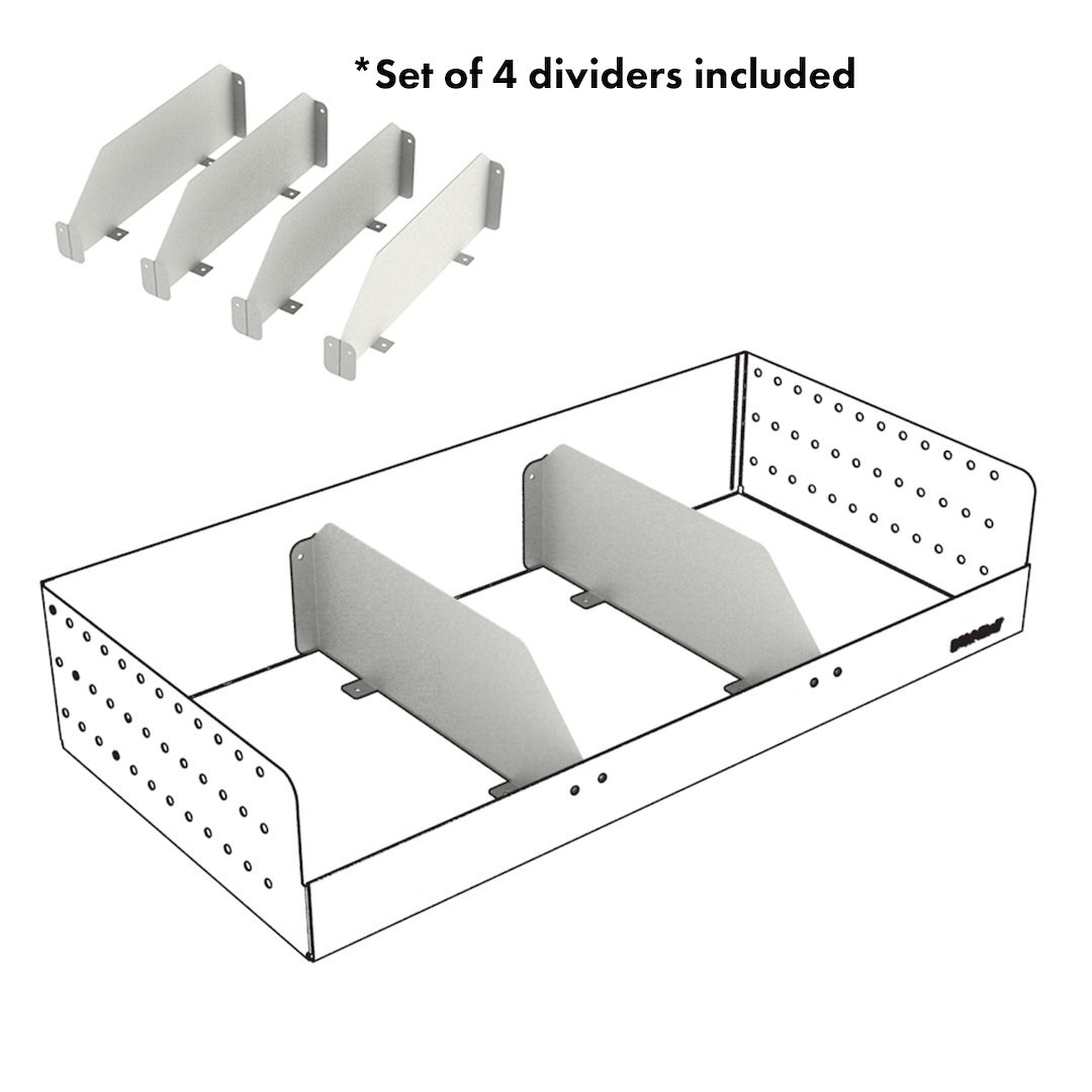 Rolacase Van Storage System Shelf Bin Divider, For Use with Rolacase Van Storage System Shelf Part Numbers RSSHL/126/ RSSHL/86, Set of 4 – RSSHL/D/6S