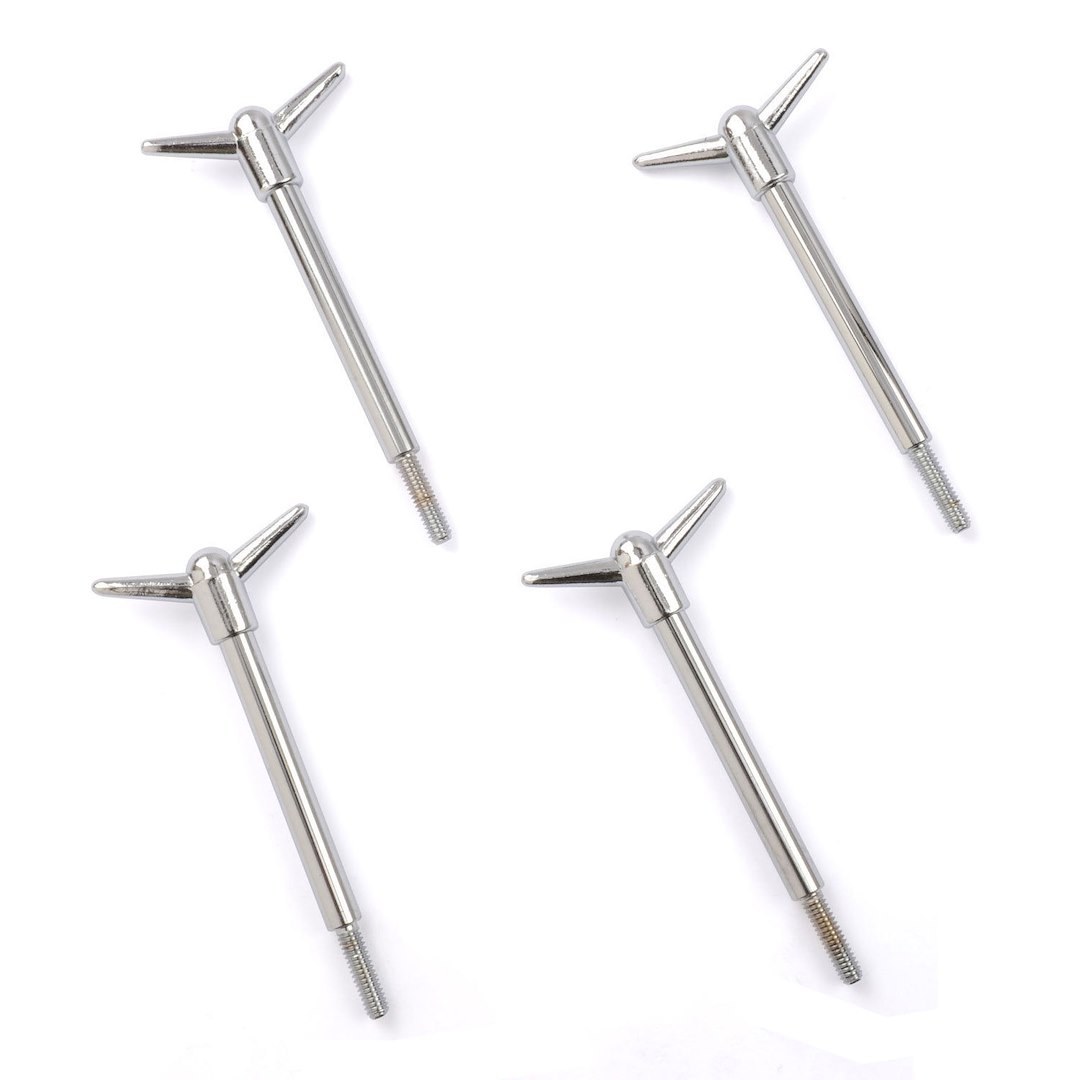 Racing Power Valve Cover Bolt, Universal, 3-1/2 Inches, 1/4-20 X 1 Inch Threads, 2-Piece Wing Nut, Deluxe Chrome Plated, Steel, Set of 4 – R4137