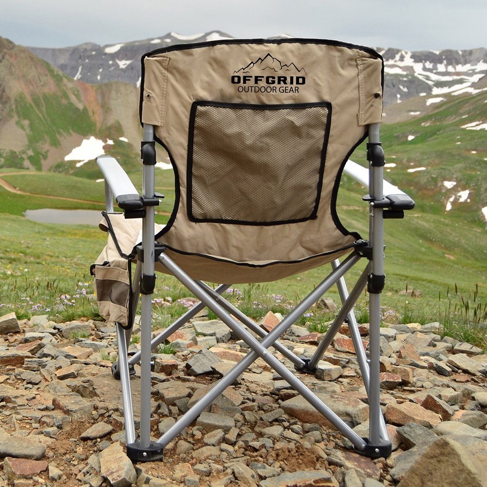 Raptor Series Camping Chair, 280 Pound Weight Capacity, Folding, Aluminum Frame/ Canvas Fabric, Without Headrest, With Arm Rest – 100000-130200