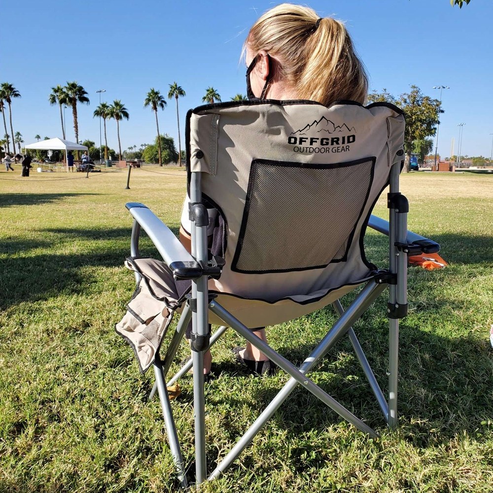 Raptor Series Camping Chair, 280 Pound Weight Capacity, Folding, Aluminum Frame/ Canvas Fabric, Without Headrest, With Arm Rest – 100000-130200