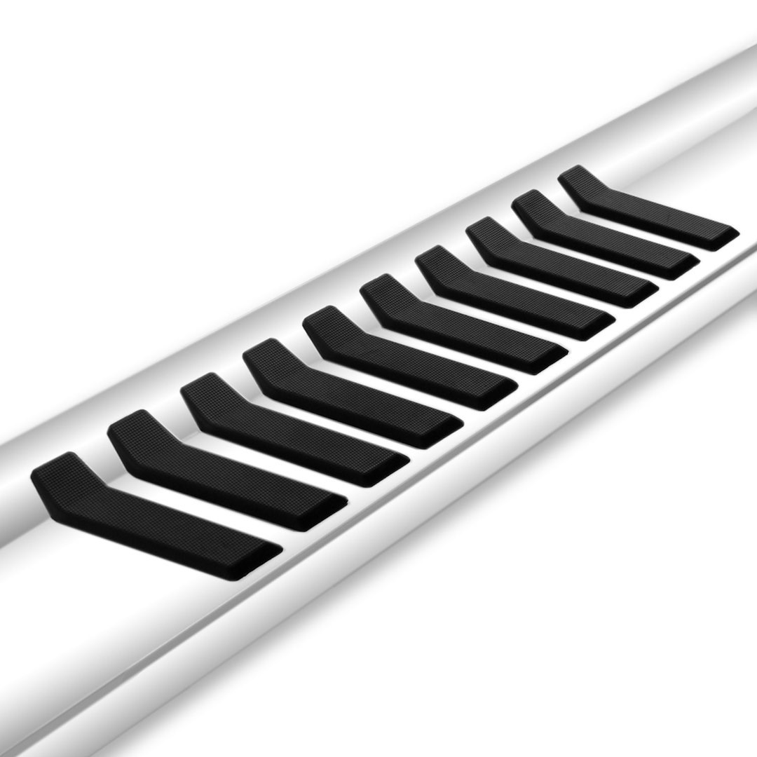 Raptor Series Running Board, Slide Track – OEM Style, Polished, Aluminum, Unlighted, Rocker Panel Mount, With Stainless Steel End Caps – 1703-0366SS