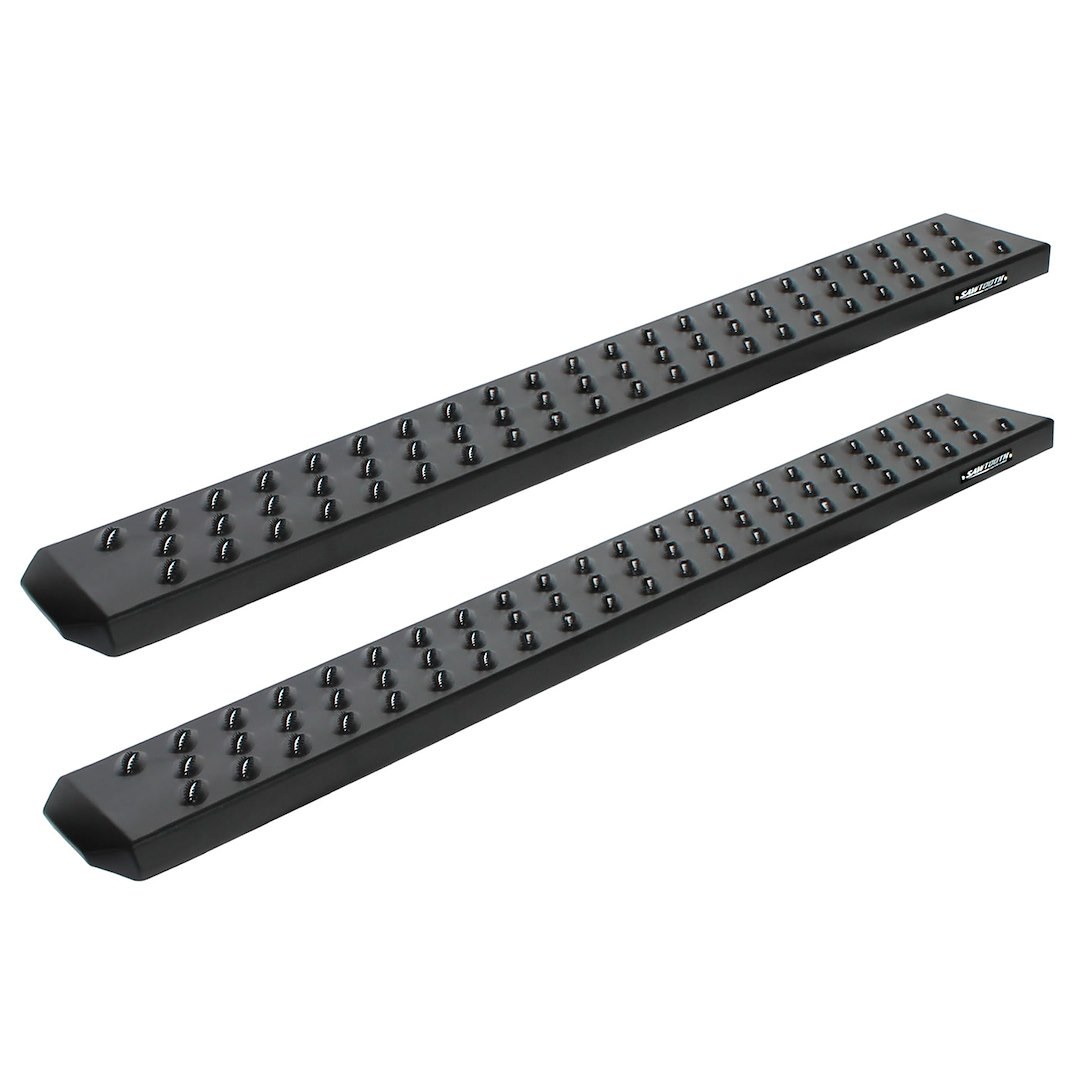 Raptor Series Running Board, Sawtooth Slide Track, Textured, Black, Aluminum, Unlighted, Rocker Panel Mount – 2102-0220BT