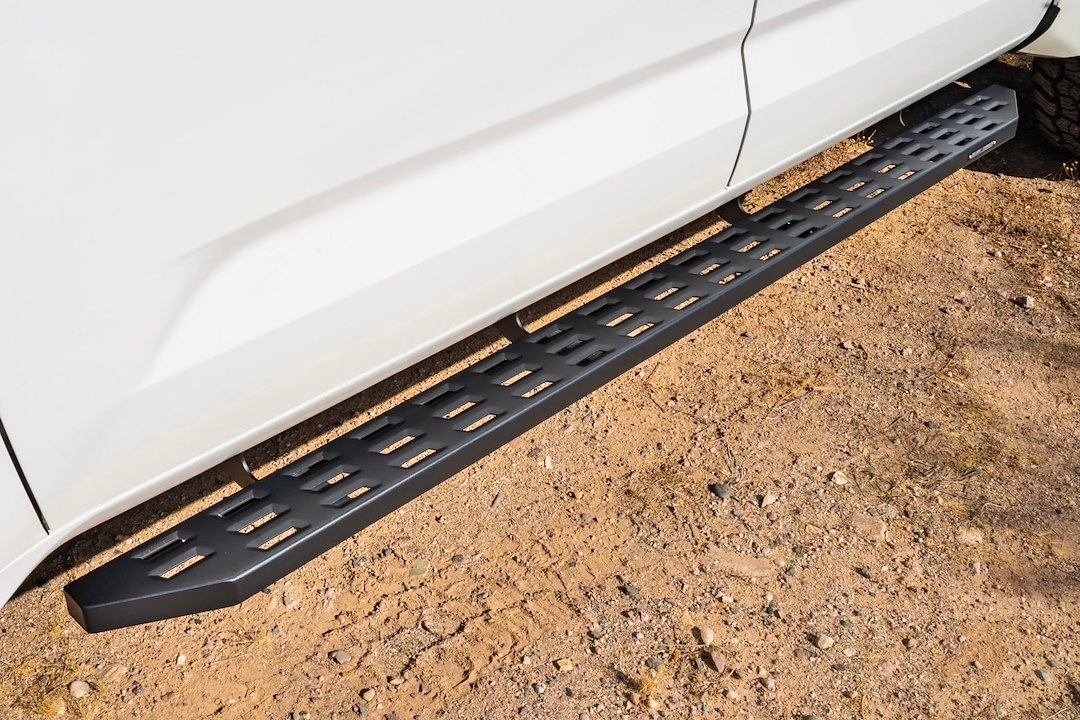 Raptor Series Running Board, Slide Track – Sport Step, Textured, Black, Aluminum, Unlighted, Rocker Panel Mount – 2301-0185BT