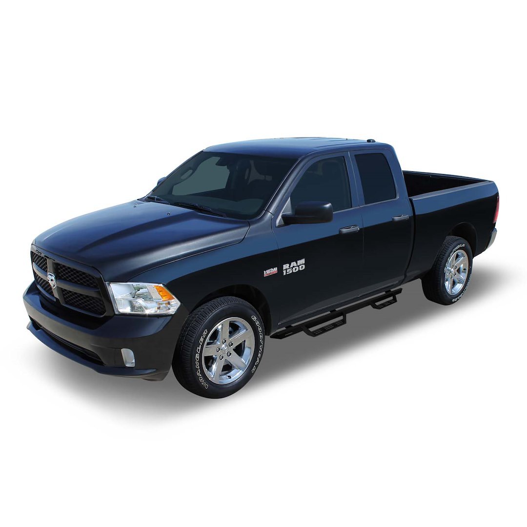 Raptor Series Nerf Bar, Magnum Rt Gen 2, With Drop Down Steps, Powder Coat, Textured Black, Steel, Rocker Panel Mount – GTS30DG