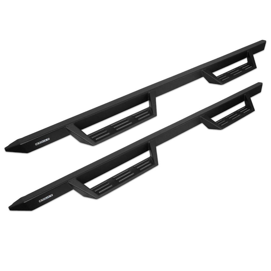 Raptor Series Nerf Bar, Magnum Rt Gen 2, With Drop Down Steps, Powder Coat, Textured Black, Steel, Rocker Panel Mount – GTS31DG