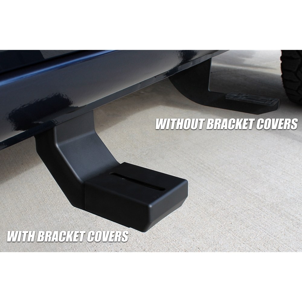 Raptor Series Running Board Bracket Cover, For Raptor Slide Track Running Boards, Black, Rubber, Set of 4 – RB-BKC4