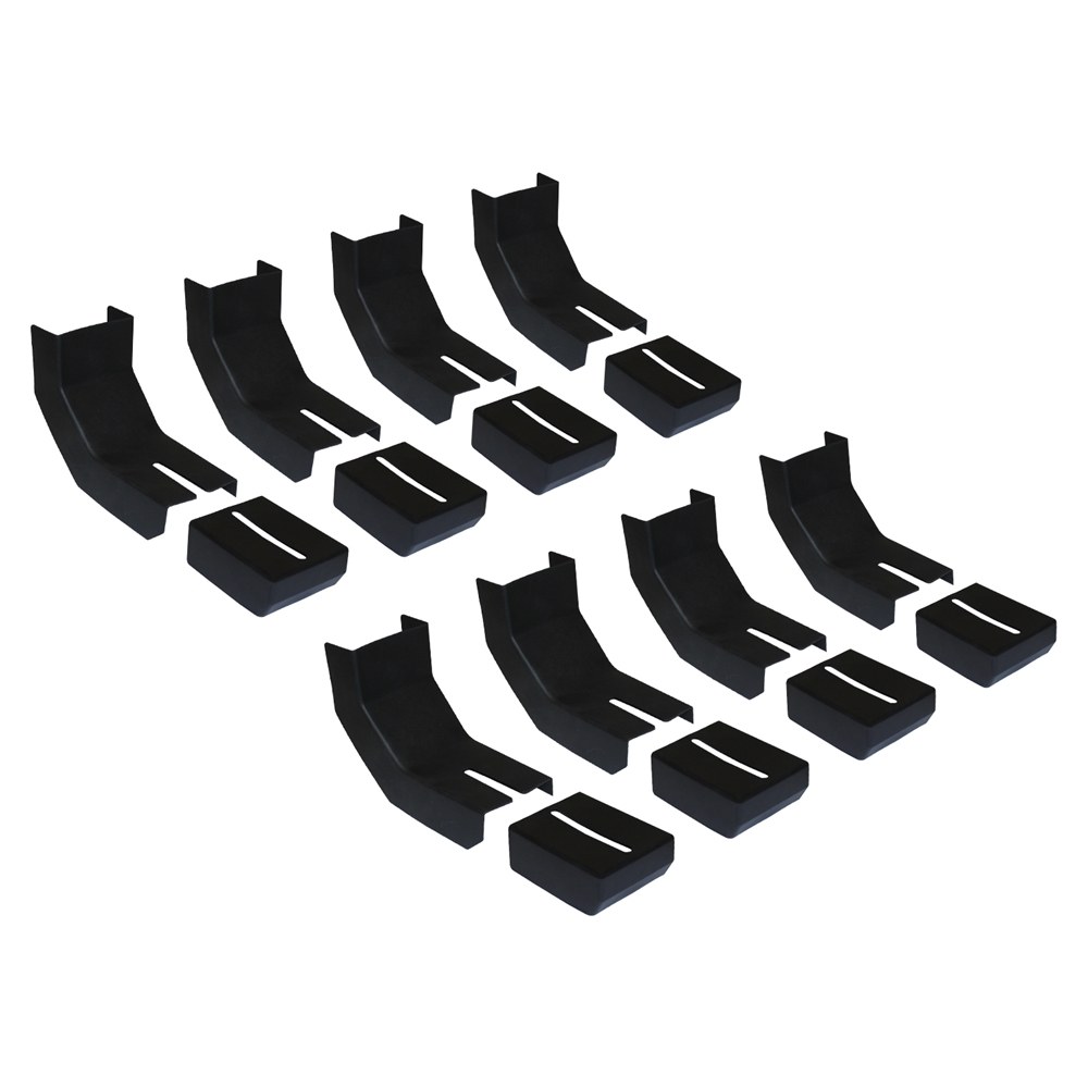 Raptor Series Running Board Bracket Cover, For Raptor Slide Track Running Boards, Black, Rubber, Set of 8 – RB-BKC8