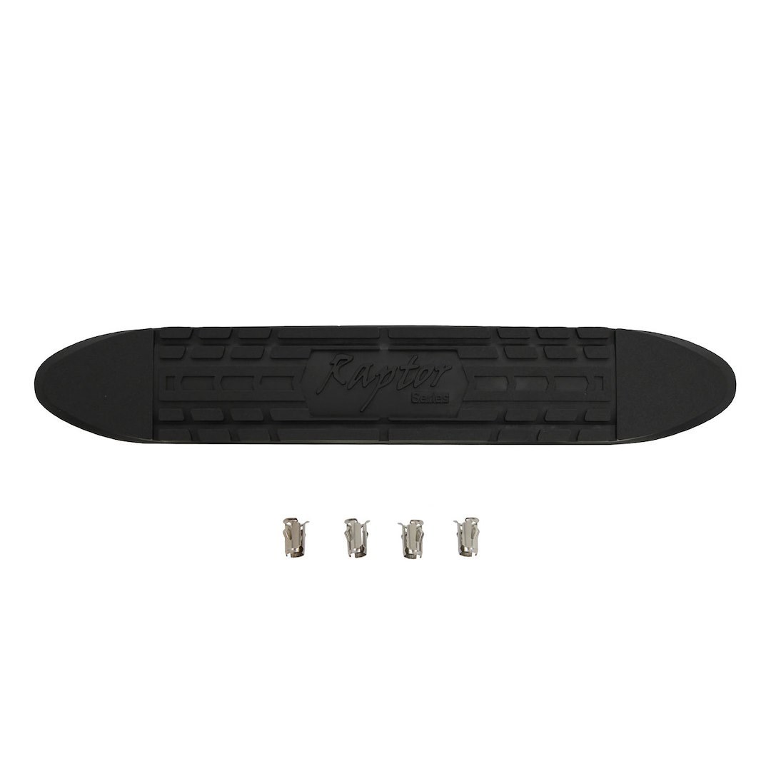 Raptor Series Nerf Bar Pad, For 4 Inch Oval Nerf Bars, Black, Rubber, With Raptor Logo – REP-STEP-006