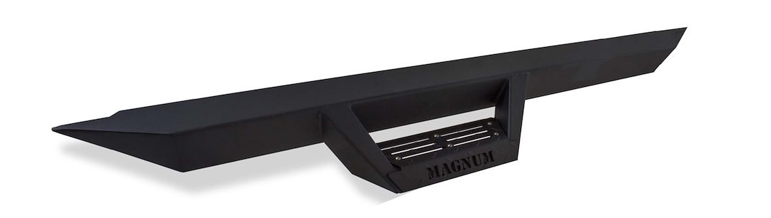 Raptor Series Nerf Bar, Magnum Rt, With Drop Down Steps, Powder Coat, Textured Black, Steel, Rocker Panel Mount – RTS47JP