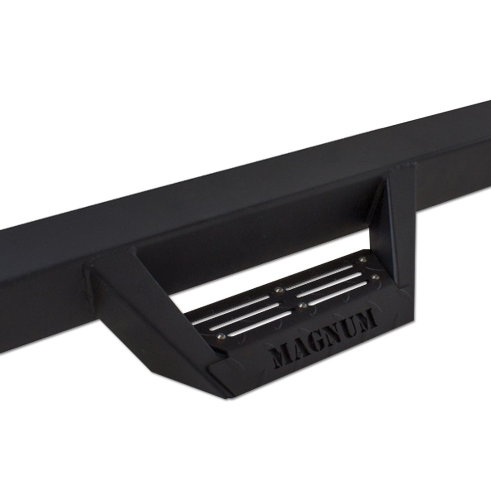 Raptor Series Nerf Bar, Magnum Rt, With Drop Down Steps, Powder Coat, Textured Black, Steel, Rocker Panel Mount – RTS81TY
