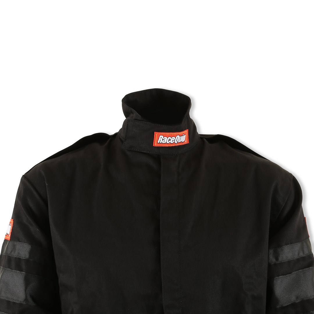 Racequip Racing Apparel, 110 Series, One Piece Suit, Large, Sfi 3.2A/1 Rated, Thermal Protective Performance 11, Black, 1 Layer Pyrovatex – 110005