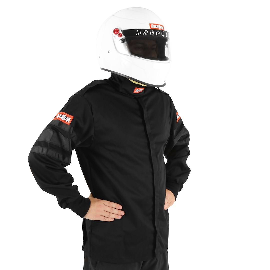 Racequip Racing Apparel, 111 Series, Jacket, Medium, Sfi 3.2A/1 Rated, Thermal Protective Performance 11, Black, 1 Layer Pyrovatex – 111003