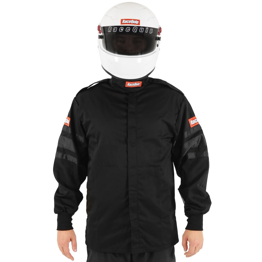 Racequip Racing Apparel, 111 Series, Jacket, 2 Extra Large, Sfi 3.2A/1 Rated, Thermal Protective Performance 11, Black, 1 Layer Pyrovatex – 111007