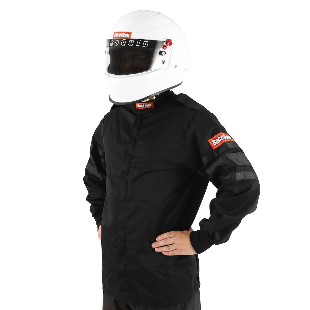 Racequip Racing Apparel, 111 Series, Jacket, 2 Extra Large, Sfi 3.2A/1 Rated, Thermal Protective Performance 11, Black, 1 Layer Pyrovatex – 111007
