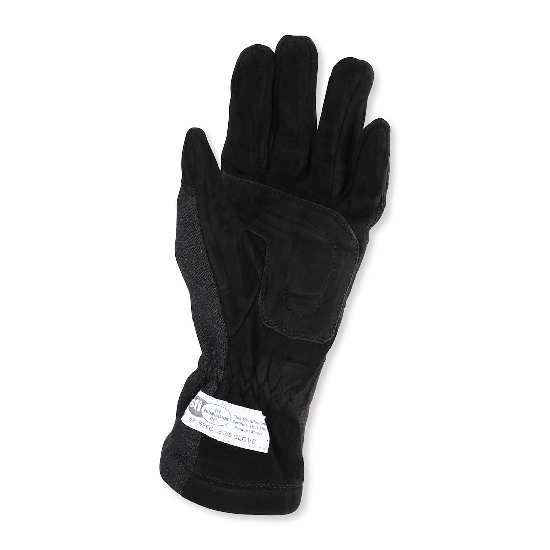 Racequip Racing Apparel, 355 Series, Racing Gloves, Medium, Double Layer Nomex Knit/ Suede Leather Palm, Black, Sfi 3.3/5 Rated, Set of 2 – 355003