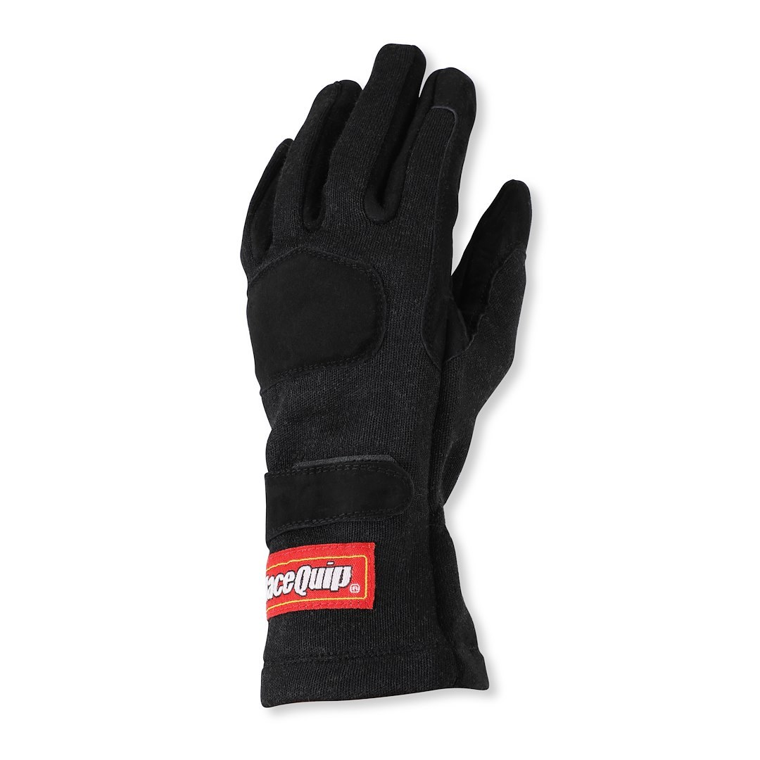 Racequip Racing Apparel, 355 Series, Racing Gloves, Extra Large, Double Layer Nomex Knit/ Suede Leather Palm, Black, Sfi 3.3/5 Rated – 355006