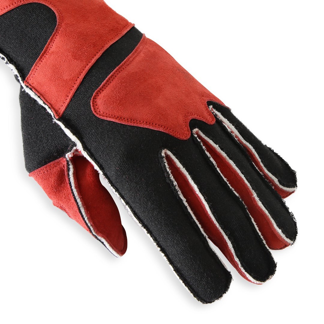 Racequip Racing Apparel, 355 Series, Racing Gloves, Large, Double Layer Nomex Knit/ Suede Leather Palm, Red/ Black, Sfi 3.3/5 Rated, Set of 2 – 355015