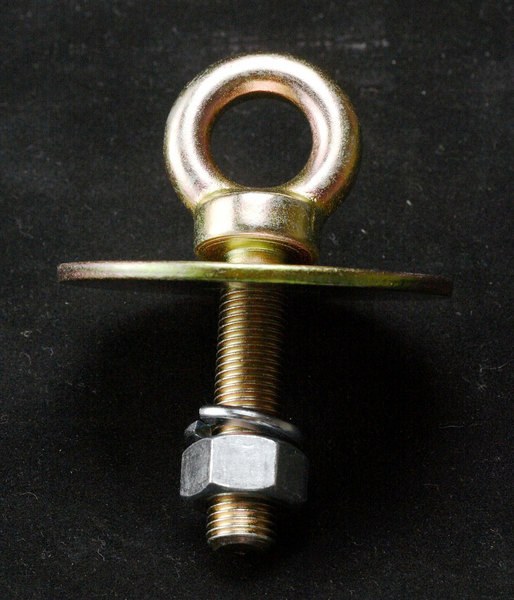 Racequip Seat Belt Mounting Bolt, Eyebolt, 7/16 Inch – 20 Thread Size, 1-7/8 Inch Thread Length, With Nut and Washer – 700060