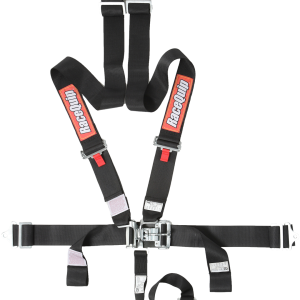 Racequip Seat Belt, 16.1 Sfi Rated, Not DOT Street Approved, 5 Point, 3 Inch Width, Latch and Link, Black, Single, Polyester Webbing – 711001