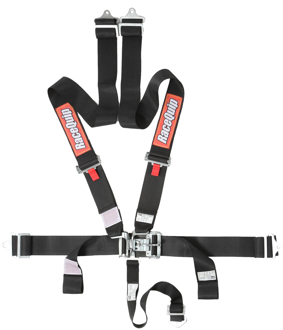 Racequip Seat Belt, 16.1 Sfi Rated, Not DOT Street Approved, 5 Point, 3 Inch Width, Latch and Link, Black, Single, Polyester Webbing – 711001