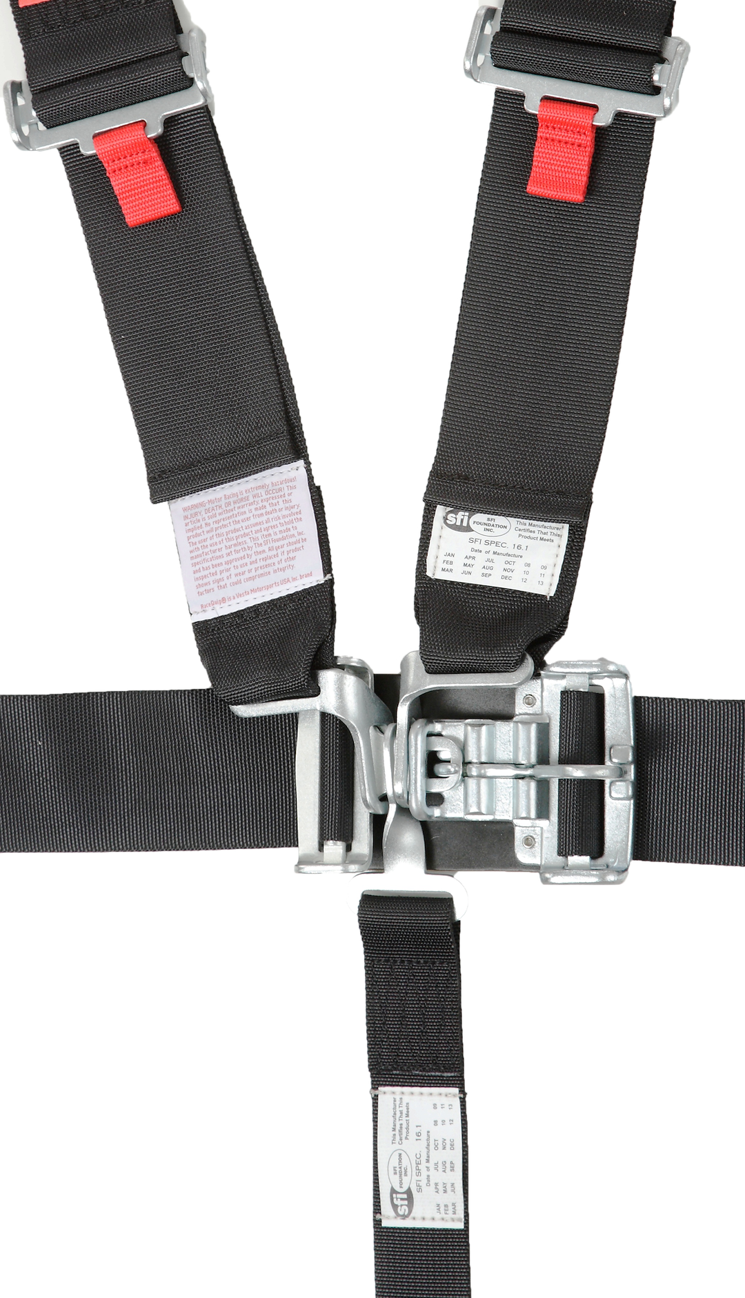 Racequip Seat Belt, 16.1 Sfi Rated, Not DOT Street Approved, 5 Point, 3 Inch Width, Latch and Link, Black, Single, Polyester Webbing – 711001