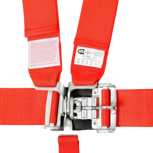 Racequip Seat Belt, 16.1 Sfi Rated, Not DOT Street Approved, 5 Point, 3 Inch Width, Latch and Link, Red, Single, Polyester Webbing – 711011