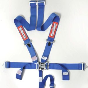 Racequip Seat Belt, 16.1 Sfi Rated, Not DOT Street Approved, 5 Point, 3 Inch Width, Latch and Link, Blue, Single, Polyester Webbing – 711021