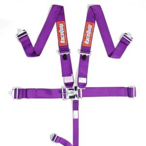 Racequip Seat Belt, 16.1 Sfi Rated, Not DOT Street Approved, 5 Point, 3 Inch Width, Latch and Link, Purple, Single, Polyester Webbing – 711051
