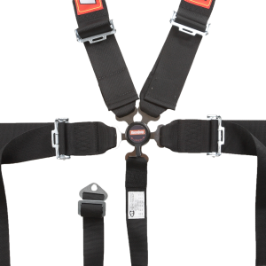 Racequip Seat Belt, Sportsman, 16.1 Sfi Rated, Not DOT Street Approved, 5 Point, 3 Inch Width, Camlock, Black, Single, Polyester Webbing – 741001