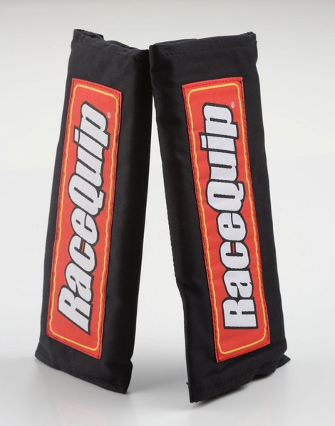 Racequip Seat Belt Shoulder Pad, Black, Foam Padding/ Pyrovatex Frc Cover, With Racequip Logo, Hook and Loop Closure – 767001