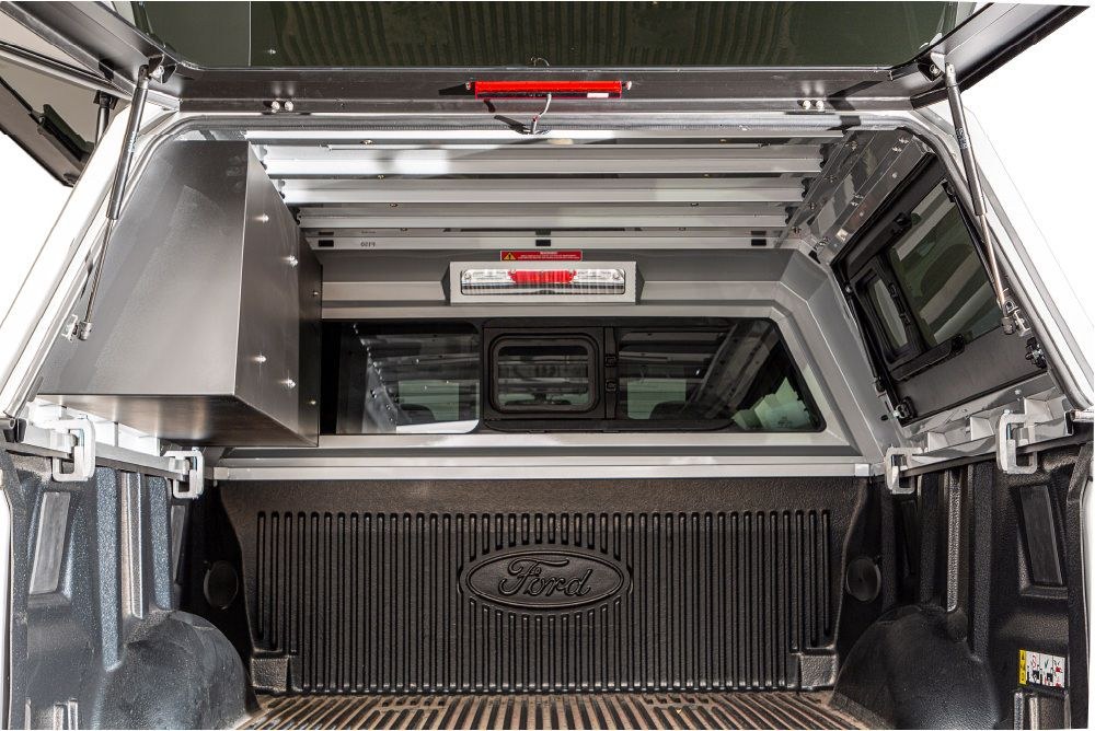 RSI North America Truck Cap Storage Compartment, Full-Bin, For Use with Smartcap, Fits Mid Size Pickups, Left Side Mount, Without Drawers – SA0613