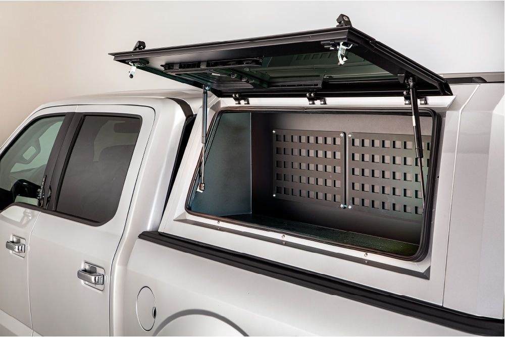 RSI North America Truck Cap Storage Compartment, Full-Bin, For Use with Smartcap, Fits Mid Size Pickups, Right Side Mount, Without Drawers – SA0614