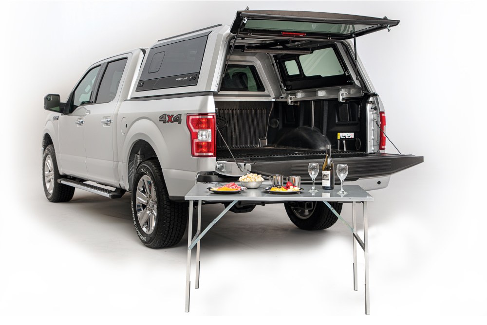 RSI North America Table, Stow Away Table, Picnic Table, Folding, Stainless Steel, With Mounting Bracket to Store on Cap Roof – SA0901