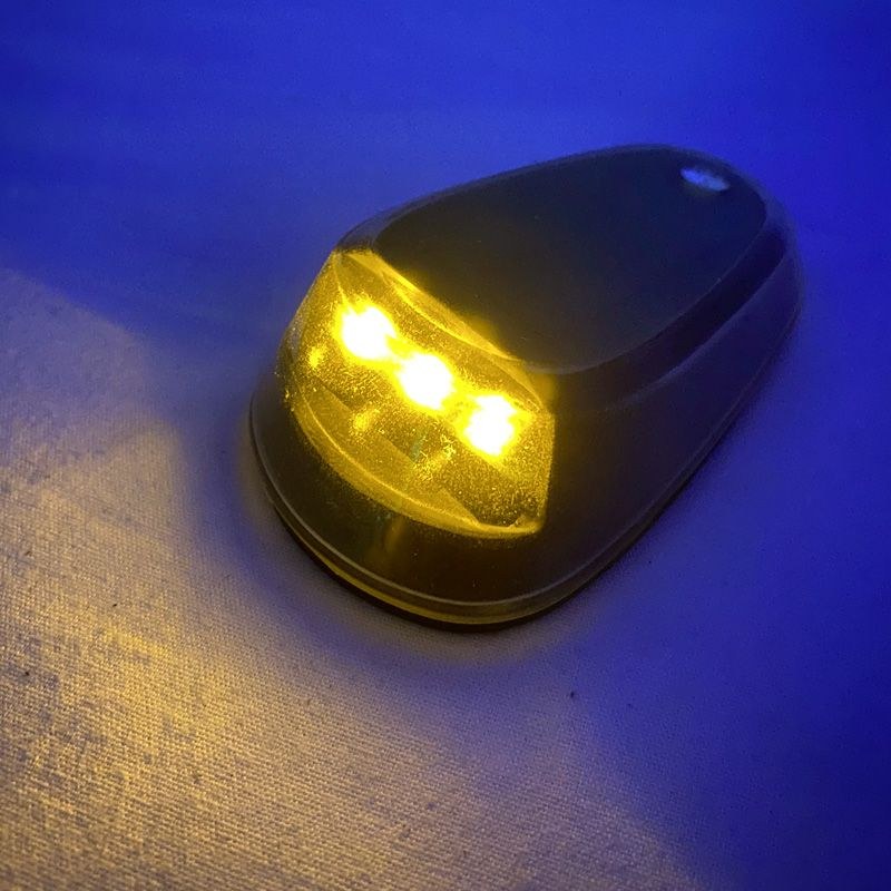 Race Sport Lighting Roof Marker Light – LED, Universal Teardrop, Clear Lens, Amber, 300 Lumens, Set of 5 – 1007472