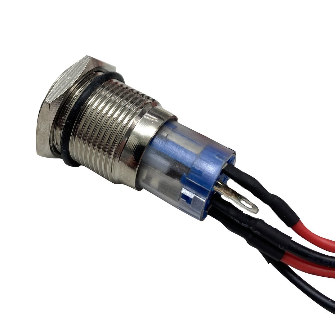 Race Sport Lighting Push Button Switch, 16 Millimeter Momentary on/ Off Switch, 15 Amp, Flush Mount, Chrome, Green LED Ring – RS-2P16MM-LEDG
