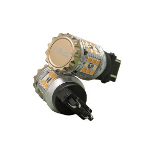 Race Sport Lighting Turn Signal Light Bulb – LED, No-Rapid Series, 3157 LED Bulb, White/Amber Bulb, 9 to 30 Volt, 1860 Lumens, Set of 2 – RS3157SBWA