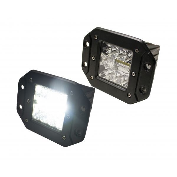 Race Sport Lighting Driving/ Fog Light, Eco Series, LED, Clear Phillips LED, 3 Inch X 3 Inch Square, 48 Watt, 9 to 16 Volt DC, Spot Beam – RS3X3FECO
